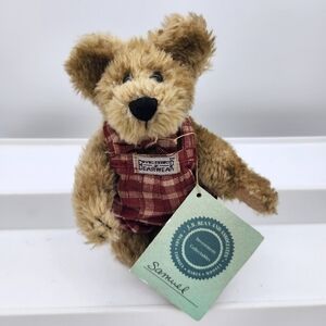 Boyds Bears Samuel Plush Bear in Plaid Overalls